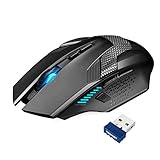 TECKNET Kabellose Gaming Maus, Raptor 2.4G Spieletauglichen Wireless Gamer...