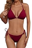 Zuvebamyo Zweiteiliger Damen-Bikini, sexy, gerippt, Triangel-Top,...