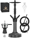NOBLE HOOKAH 77cm Shisha Set 2 Schläuche aus Aluminiumrohr mit 2...