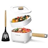 Audecook Elektrischer Hot Pot mit Dampfgarer, 2L/20cm Antihaft...