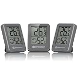 Bresser 3er Set Thermometer Hygrometer - Digitales Raumthermometer für...