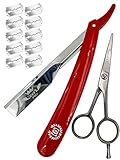 Rasiermesser, gerade, mit 100 Derby-Klingen, zusammenklappbar, aus...