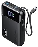 INIU 45W Power Bank, 20000mAh Klein Powerbank mit Integriertem USB-C Kabel,...