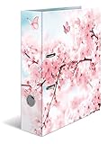 HERMA 19556 Ordner A4 Blumen Cherry Blossom, 7 cm breit, Motiv Aktenordner...