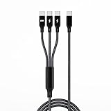Wvxilyr 1,2M 66W USB C auf 3 in 1 Multi USB Ladekabel, Universal Ladekabel...