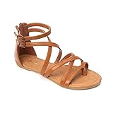 HEVA Damen Casual Riemchensandalen Komfort Einstellbare Flache...