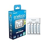 eneloop Basic USB-Ladegerät, für 2-4 AA/AAA NI-MH Akkus, 10 Stunden...