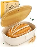 KRUSTENZAUBER Brotkasten Keramik zur Brotaufbewahrung – Moderne Brotbox...