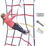 Kletternetz für Kinder - Ninja Slackline-Zubehör - 2m. Slackline...