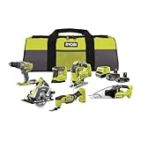 RYOBI 18 V ONE+ 10-tlg. Akku-Combo-Kit RCK186O-242SZL, Schlagbohrschrauber,...