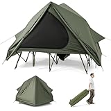 HOMASIS Campingzelt mit Feldbett für 2 Personen, Campingbett mit...