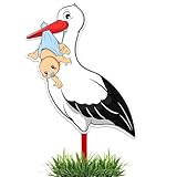 GLÜCKSGUT® Klapperstorch Baby Blau, 88 cm | 2-teiliges Set |...