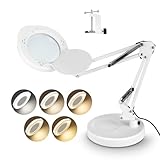 15X Lupe mit Licht, Tischlampe mit Ständer & Klemme, 2-in-1 LED...