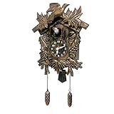 WALPLUS Glockenspiel Braun Vintage Kukuks-Uhr Vogelflattern Kuckucksuhr...