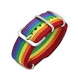 HUANIZI Fashion Rainbow Stripe Canvas Woven Watch Bracelets Surprise...