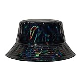 MILAKOO Schwarzer Wasserdichter Regenhut für Frauen Wendbarer Eimer Hut...