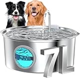 Hunde Trinkbrunnen für Katze Edelstahl: 7L / 236oz Katzenbrunnen –...