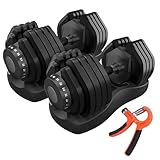 HAKENO 17-in-1 verstellbare Hanteln, 2 x 40 kg, Gewichte, platzsparend,...