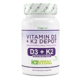 Vitamin D3 20.000 I.E + Vitamin K2 200 mcg Menaquinon MK7 Depot - 180...