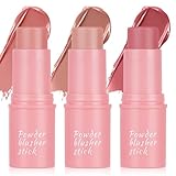 3PCS Cream Blush Stick, Cremige Textur Feuchtigkeitsspendende Face Cream...