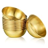 CLISPEED 10 Stück Teiliges Runde Gewürzschalen aus Goldfarbenem Edelstahl...