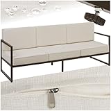 tectake® Garten Lounge Sofa 3 Sitzer, Couch, Gartenmöbel, Balkonmöbel,...