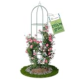 TTL Garden Obelisk Rankhilfe XL 195x40cm grün - Rosen Rankgitter Metall...