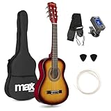 MAX SoloArt - 1/4 Gitarre Kinder ab 3 Jahre - Akustik Gitarre inkl. Tasche,...
