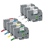 Kamo Schriftbänder 7er-Pack kompatibel Brother Schriftband P-touch Bänder...