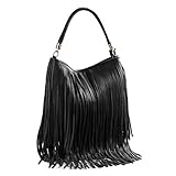 WEDMAY Damen-Schultertasche mit Quasten, Cowgirl, Fransen,...