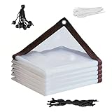 hocadon Abdeckplane Transparente mit Ösen Durchsichtige Plane Wasserdicht...