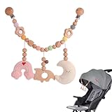 SKIKHN Kinderwagenkette Holz Baby, Kinderwagen Kette für Babys,...