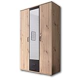 Stella Trading CHICAGO Eleganter Kleiderschrank mit viel Stauraum -...