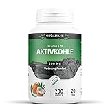 Aktive Kohle - Verdauungskomfort - Activated Carbon - 2000 MG/Tag - 200...