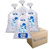 4,5 kg transparente Kunststoff-Eisbeutel – 500 Beutel pro Packung –...