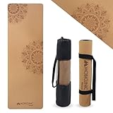 Mobiclinic®, Yogamatte naturkork, Rutschfest, Tragetasche, Antimikrobiell,...