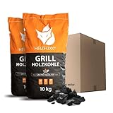 HEIZFUXX Holzkohle Grillkohle Grillholzkohle Kohle Hartholz BBQ Gastro...