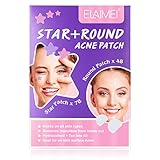 Stars and Round Acne Patches - 126pcs,Hydrocolloid Pimple Patches, Absorb...