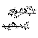 Luccyle Metall-Vögel-Wandkunst,hängende Blätter mit Vögeln,Metall Vogel...