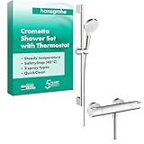 hansgrohe Crometta - Duschset mit Thermostat Ecostat 1001 CL, runder...