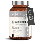 Magnesiumcitrat: 240 vegane Magnesium Kapseln (nicht Tabletten) -...