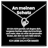 BYLITZ An meinen Schatz Kette mit Karte Herzkette mit LED Box und Spruch...