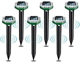 Solar Maulwurfabwehr 6 stück, IP65 wasserdichter Maulwurf Vertreiber für...