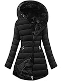 CMTOP Winterjacke Damen Gefüttert Fleecejacke Warme Steppjacke Dicke...