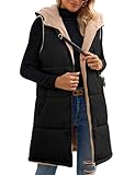 Tuopuda Steppweste Damen Lang Winterweste Outdoor mit Taschen Gilet...