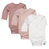 LaLoona Wickelbody Langarm 3er Pack - Baby Body Set aus Baumwolle,...