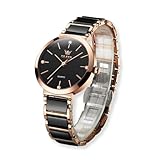 Raitown Damenuhr Roségold Keramik Japanische Quarzwerk Wasserdicht...