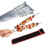 Profi BBQ Edelstahl Grillspieße, Extra Breit: 1 cm und Extra Stark 2 mm...