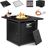 TLSUNNY Gas Feuerstelle, Feuerstelle inkl. Wasserfeste Schutzhülle,...