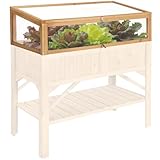 tectake® Frühbeet Aufsatz aus Holz, witterungsbeständig, Schutz vor Wind...